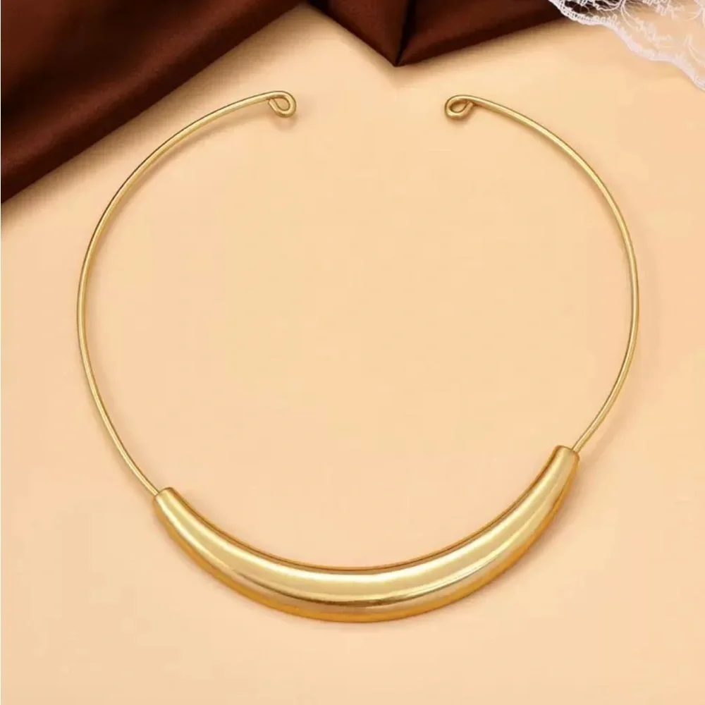 Anthropologie Chunky Gold Collar Choker Necklace